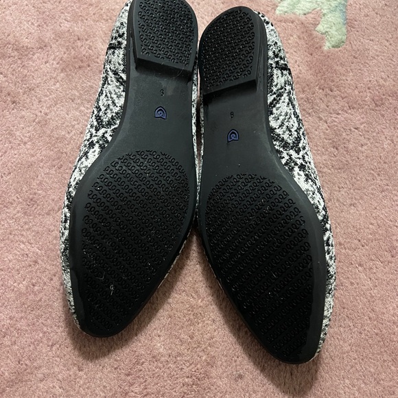 Black and White Snakeskin Rothy’s Almond Loafer - Picture 3 of 6